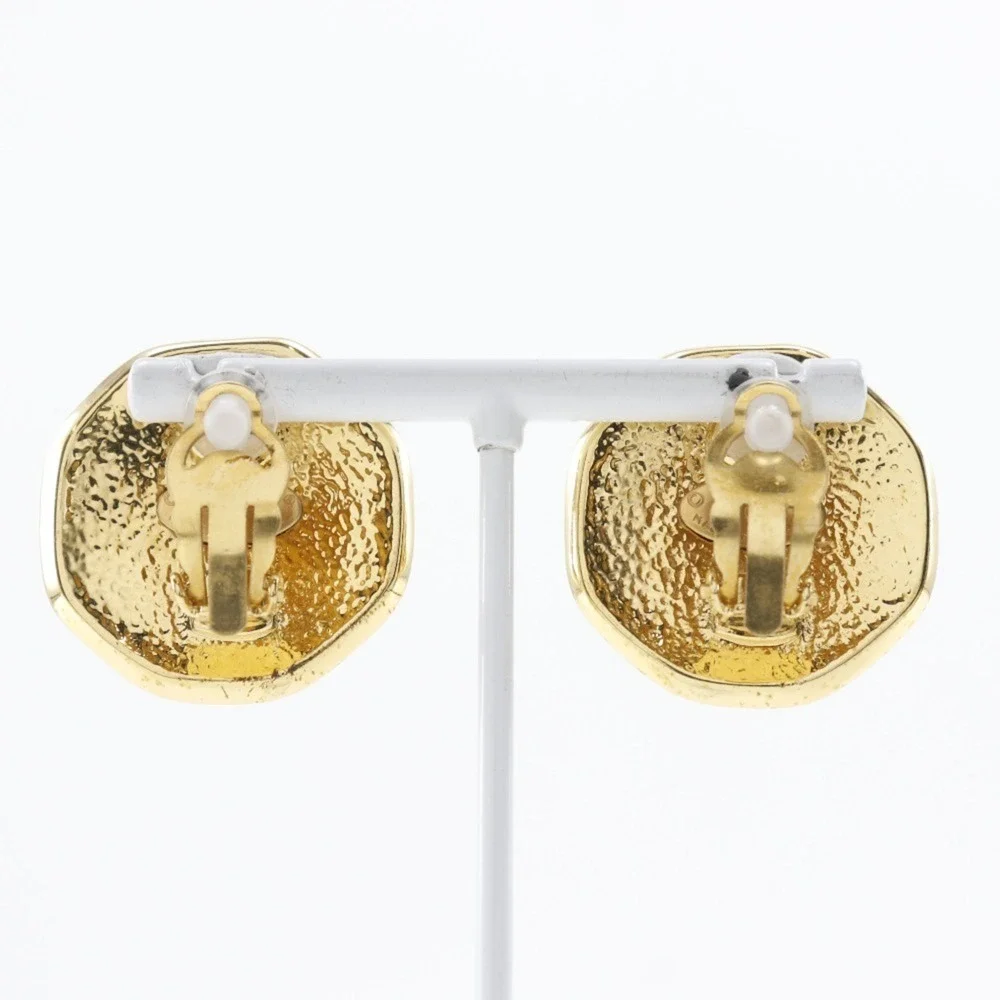 CHANEL Gold Logo Earrings